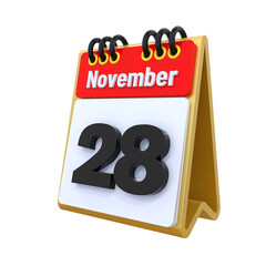 28 November Calendar icon 3d