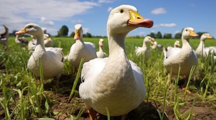 Naklejka na ściany i meble duck photos that capture the essence of farm life. perfect for photography websites and farm-themed promotions