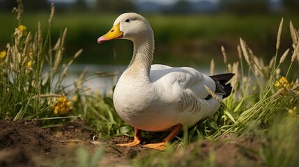 Naklejka na ściany i meble duck photos that capture the essence of farm life. perfect for photography websites and farm-themed promotions