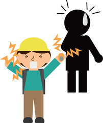 大声を出す（いかのおすし）の文字無の防犯イラスト