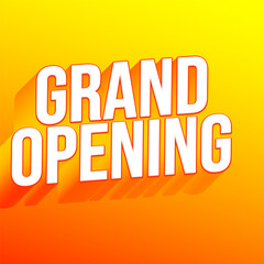 Grand opening text 3d sale poster