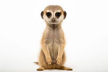 Fototapeta premium a small meerkat standing on its hind legs
