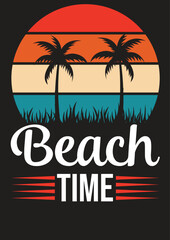 BEACH TIME BEAUTIFUL BEACH T SHIRT DESIGN