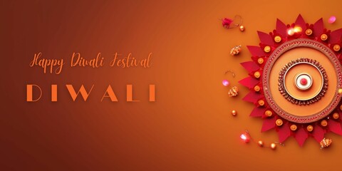 Gradient background for Diwali celebration illustration of burning diya Happy Diwali Holiday background Banner 