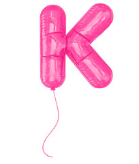 Letter K Pink Balloobs 3D