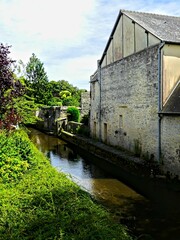 Bayeux, August 2023 - Visit the magnificent medieval town of Bayeux in Normandy - View of the old Norman-style buildings