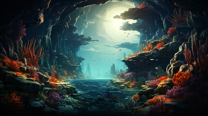 Obraz na płótnie Canvas underwater landscape background