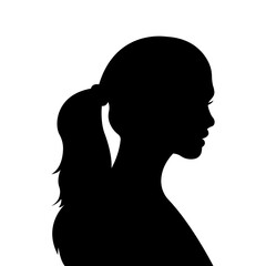 Silhouette of woman.Profile.Vector illustration isolated on white background.