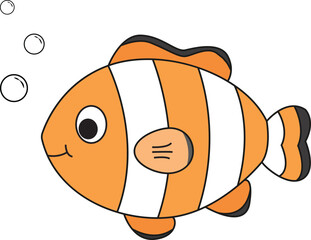 fish cartoon vector - obrazy, fototapety, plakaty
