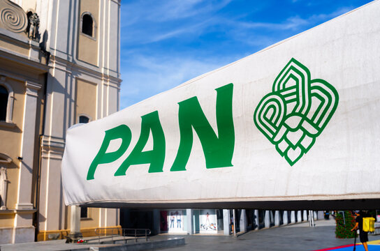 Cakovec, Croatia - July 14, 2023: Pan is a Carlsberg-owned beer company which has a variety of beers in the market, including lager, light, and lemon beer.