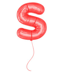 Letter S Red Balloobs 3D