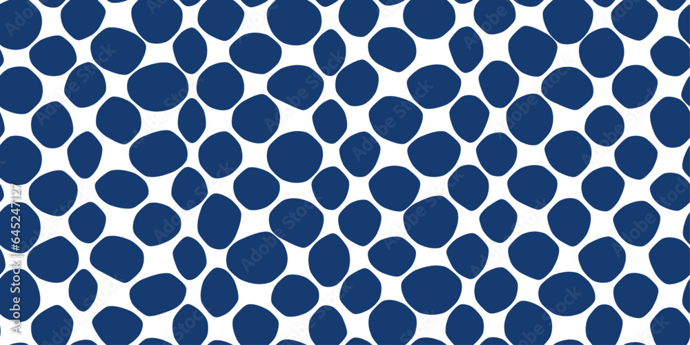Poster A pattern of blue rounded shapes spaced apart. Spotted texture pattern.
