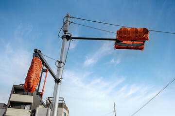 新設された稼働前の信号機