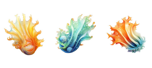 Obraz premium nature sea slug illustration ocean underwater, marine colorful, tropical natural nature sea slug
