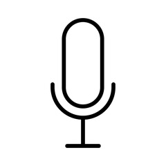 Microphone, record and voice podcast line sign. Mic symbol. Vector icon