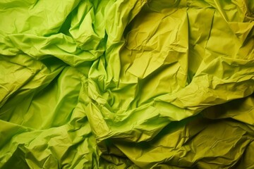 A crumpled green paper close-up