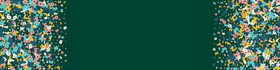 Falling light numbers. Math study concept with flying digits.