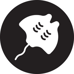 manta ray glyph icon