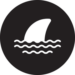 shark glyph icon