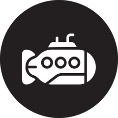 submarine glyph icon