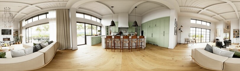 360 panorama of the living interior. © Victor zastol'skiy