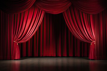 red curtain stage theater background