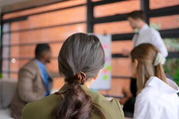 Employees are meeting at office.