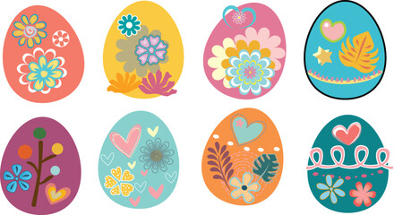 Colorful easter eggs for happy Easter day