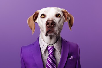 Business portrait of a dog in suit