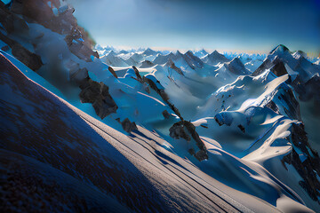 panorama of the snow mountains