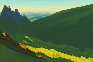 landscape with mountains