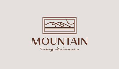 Simple Mountain Logo. Universal creative premium symbol. Vector sign icon logo template. Vector illustration