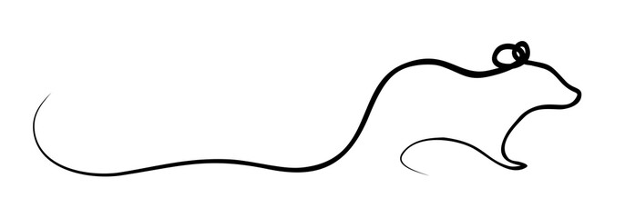 One line stylized symbol with mouse.
