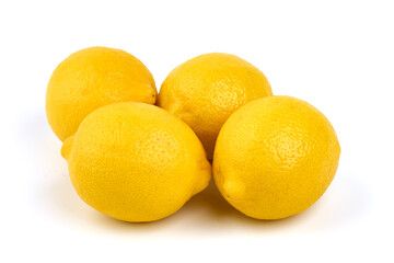 Fresh lemon fruits, isolated on white background.