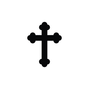 Religion cross icon vector church sign