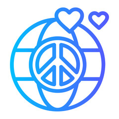 world peace gradient icon