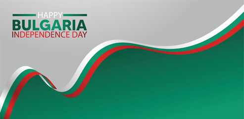abstract Bulgaria waving flag for independence day background with waves vector  - obrazy, fototapety, plakaty