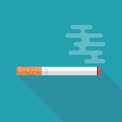 Cigarette icon in flat style. Smoking vector illustration on isolated background. Tobacco sign business concept.