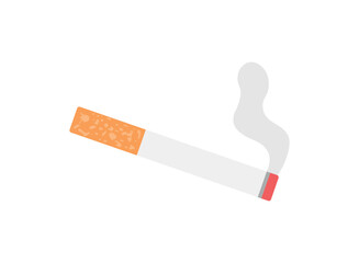 Cigarette icon in flat style. Smoking vector illustration on isolated background. Tobacco sign business concept.