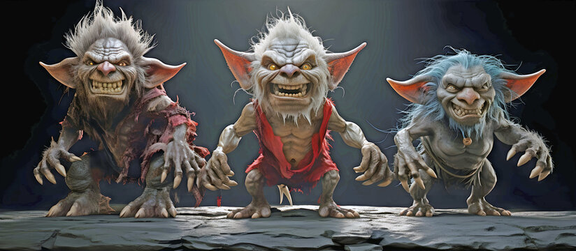 Panorama of goblins.AI generated.