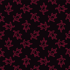 Virus vector Science and Biology concept line dark seamless pattern