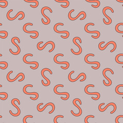 Spirilla Spiral Bacterium vector Science concept red seamless pattern