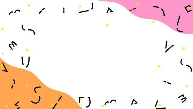 4k colorful organic shapes on transparent background. Small animated color dots yellow, orange, green, purple, blue, red, pink. Cartoon childish design style. Seamless loop simple circles kid pattern