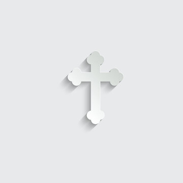 Religion cross icon vector church sign