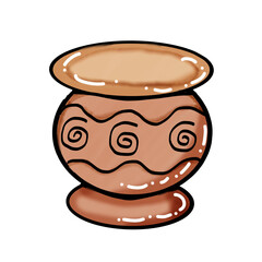 brown clay pot