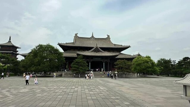  Time lapse of Huayan Temple Hall in Datong City, Shanxi Province，
