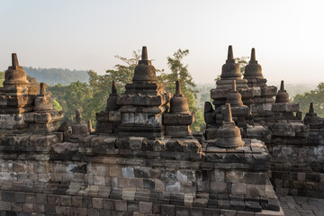 Sunrise at Borobodur in Java Indonesia