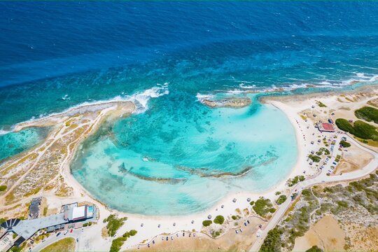 Baby Beach and coast on Aruba, Caribbean, white beach with blue ocean tropical beach.