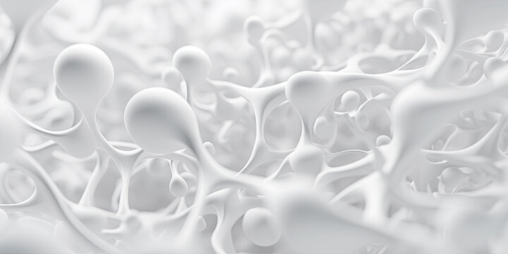 Abstract 3d white background, bio shapes pattern texture. © Slanapotam