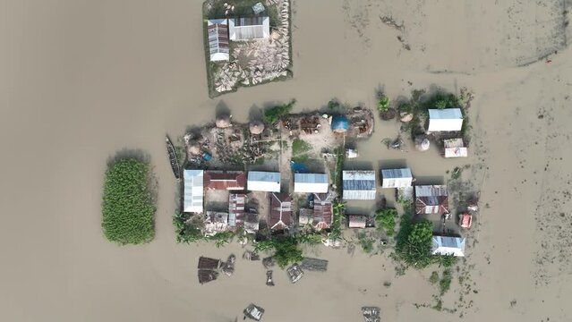 Flood affected areas in Bangladesh. 